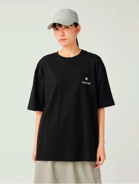 26FW 스노우피크 반팔 티셔츠 Cotone Biologico Nero 소재의 Maniche Corte 티셔츠