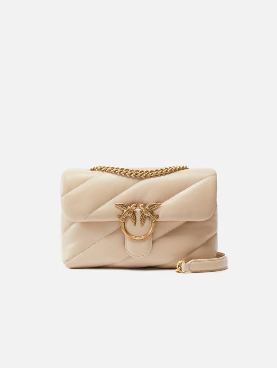 26FW 핑코 가방 Borsa a Tracolla Love Bag 퍼프 나파 트라푼타타 베이지 색상