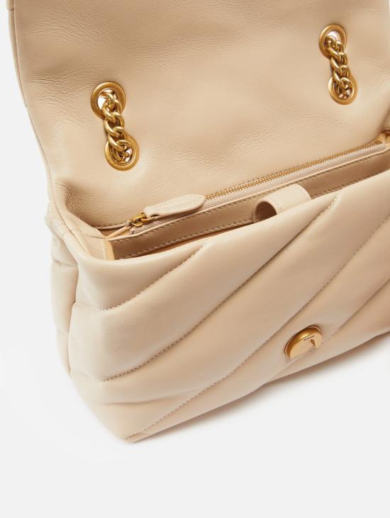 26FW 핑코 가방 Borsa a Tracolla Love Bag 퍼프 나파 트라푼타타 베이지 색상 - PINKO