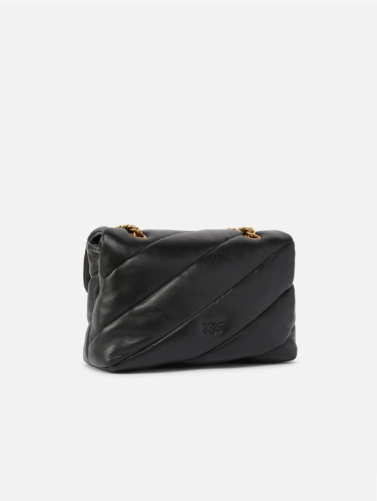 26FW 핑코 가방 Borsa a Tracolla Love Bag 퍼프 소재의 나파 트라푼타타 네로/오로 - PINKO