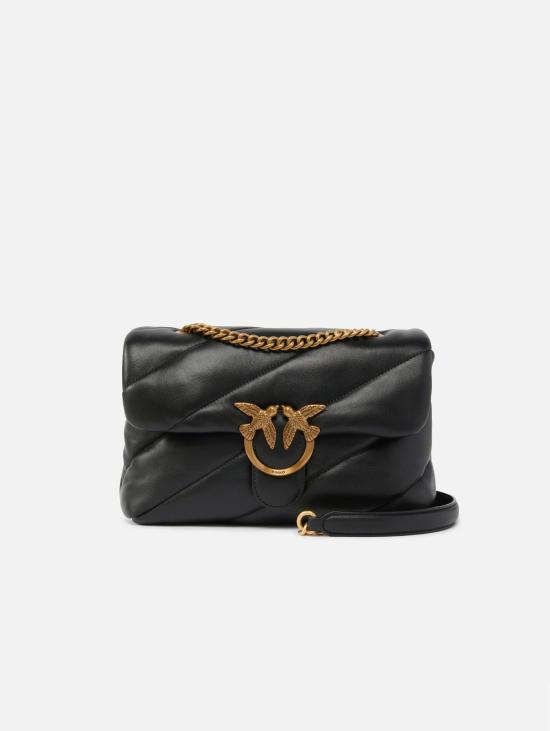 26FW 핑코 가방 Borsa a Tracolla Love Bag 퍼프 소재의 나파 트라푼타타 네로/오로