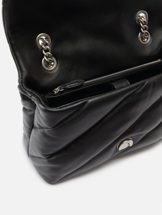 26FW 핑코 가방 Borsa a Tracolla Love Bag 퍼프 소재의 나파 트라푼타타 네로/아르젠토 - PINKO
