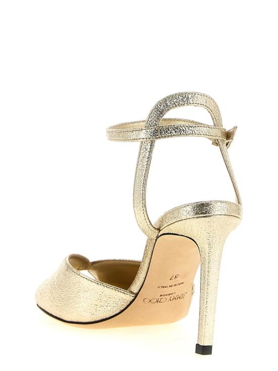  지미추 샌들 사코라 염소가죽 스틸레토 힐  골드 - JIMMY CHOO