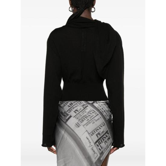  릭 오웬스 긴팔 티셔츠 RWS 울 니트 탑 블랙 - RICK OWENS