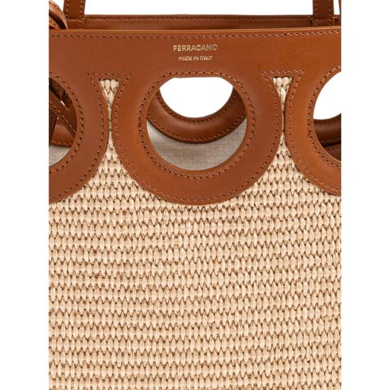  살바토레 페라가모 가방 페라가모 라피아 숄더백 브라운 - SALVATORE FERRAGAMO