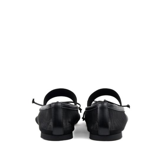  MM6 메종마르지엘라 플랫 슈즈 Mm6 메종 마르지엘라 보우 발레리나 슈즈 블랙 - MM6 MAISON MARGIELA