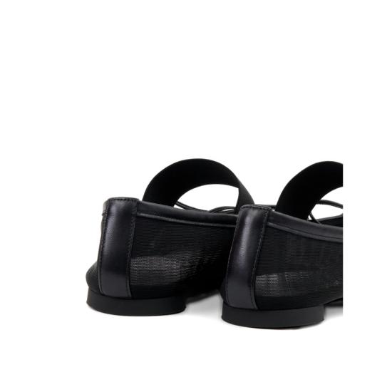  MM6 메종마르지엘라 플랫 슈즈 Mm6 메종 마르지엘라 보우 발레리나 슈즈 블랙 - MM6 MAISON MARGIELA