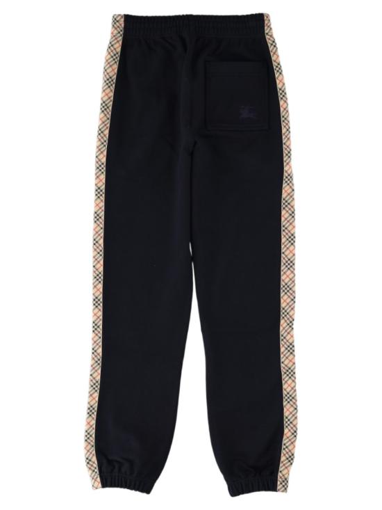 26SS 버버리 체크 트리밍 코튼 조깅 팬츠 8118995 A1222 Blue - BURBERRY