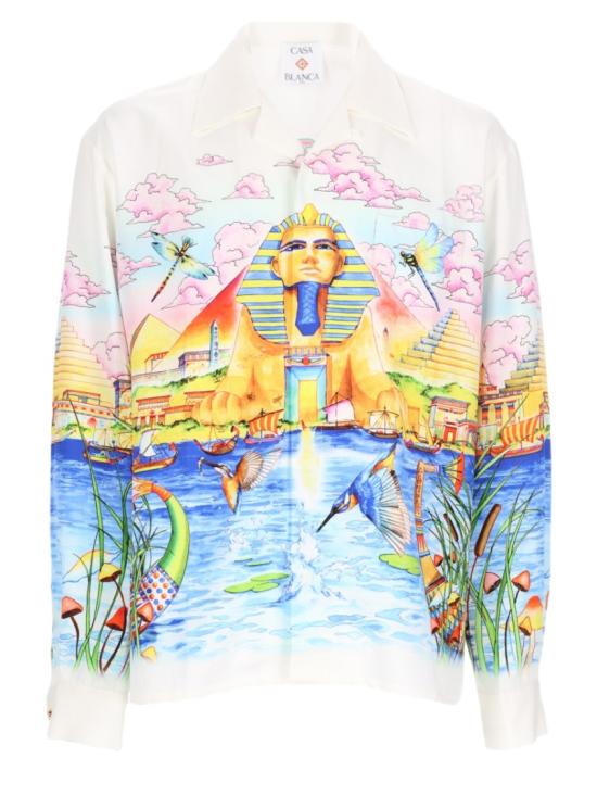26FW 카사블랑카 셔츠 M PF26 SH 006 04EGYPTASITWAS Multicolor