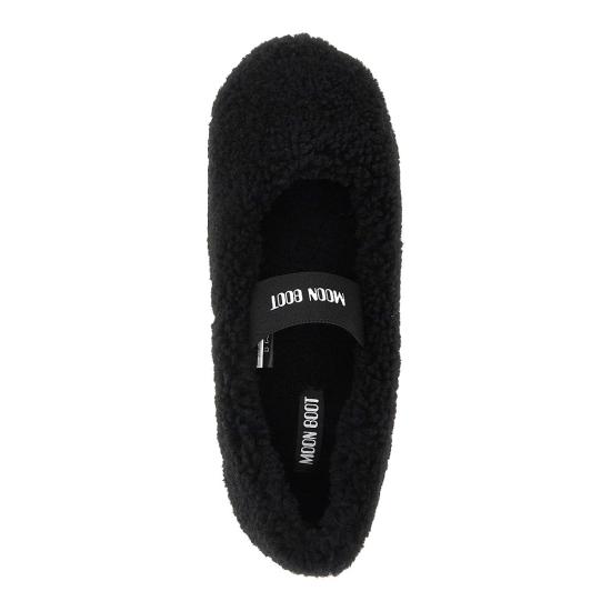 26FW 문부츠 시어링 퍼 발레리나 플랫슈즈 80D2400010 Black - MOON BOOT