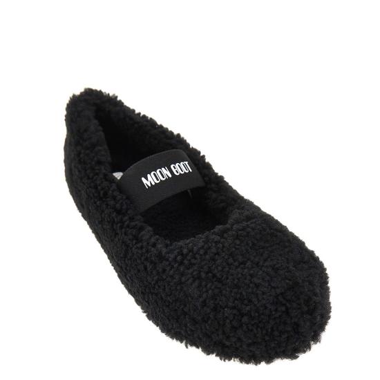 26FW 문부츠 시어링 퍼 발레리나 플랫슈즈 80D2400010 Black - MOON BOOT