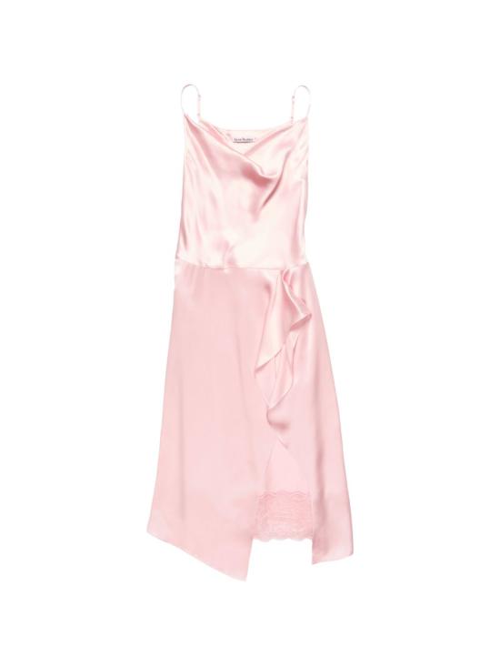 26FW 아크네 스튜디오 샤이니 새틴 슬립 드레스 A20963 AD4 PINK