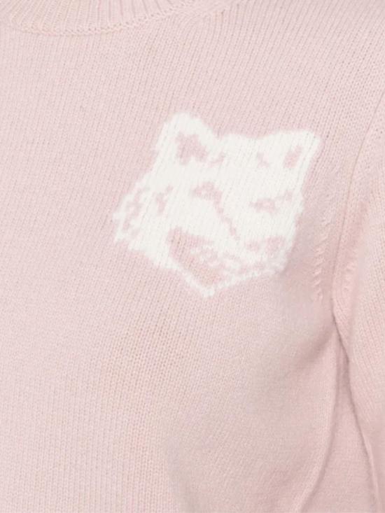 26FW 메종키츠네 폭스 헤드 인타르시아 메리노 스웨터 NW00808 KM03290702 PINK - MAISON KITSUNE