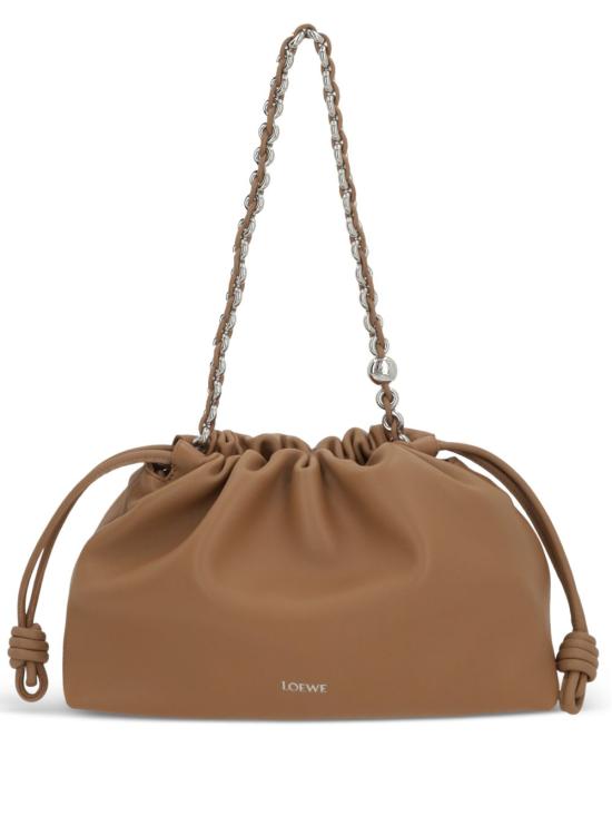 26FW 로에베 멜로우 나파 램스킨 미디움 플라멘코 퍼스 백 A411FCR X759579 BROWN