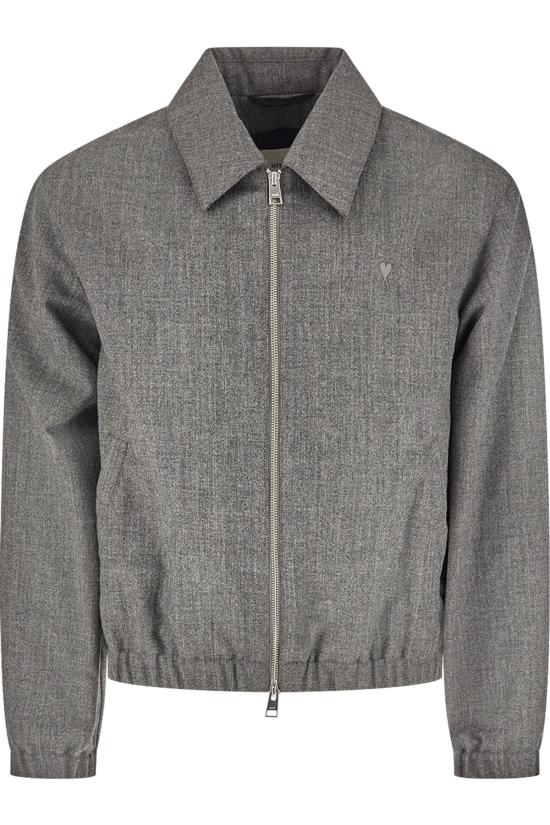 26FW 아미 울 아미 드 꾀흐 패딩 재킷 HJK830WV0216 A189 GRIS CARBONE