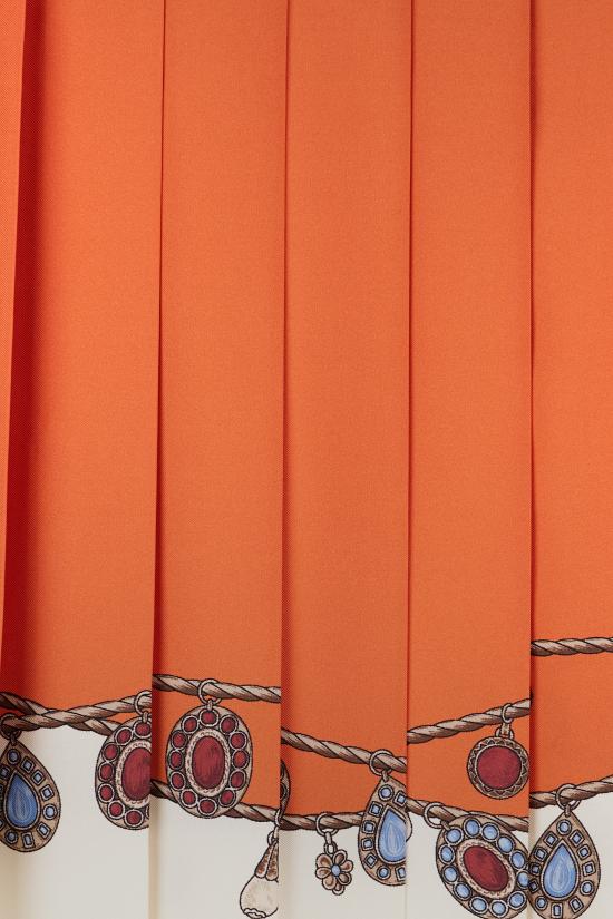 26FW 베르사체 스커트 10258951A18636 5O360 ORANGE WHITE GOLD - VERSACE