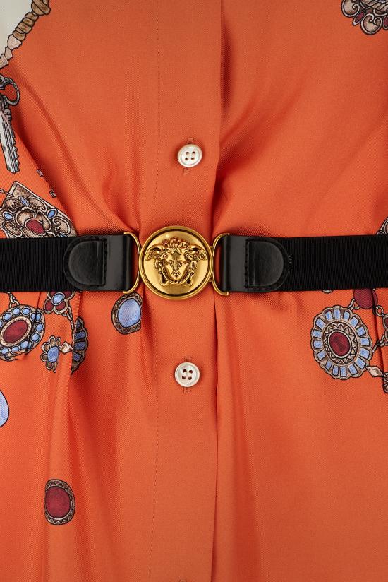 26FW 베르사체 원피스 10254951A18636 5O360 ORANGE WHITE GOLD - VERSACE