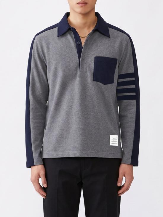 26FW 톰브라운 폴로 티셔츠 MJP250AJ0320 035 Grey
