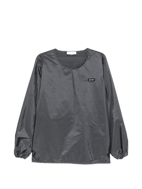 26FW 미우미우 로고 리나일론 블라우스 MT2282 148UF063H DARK GREY