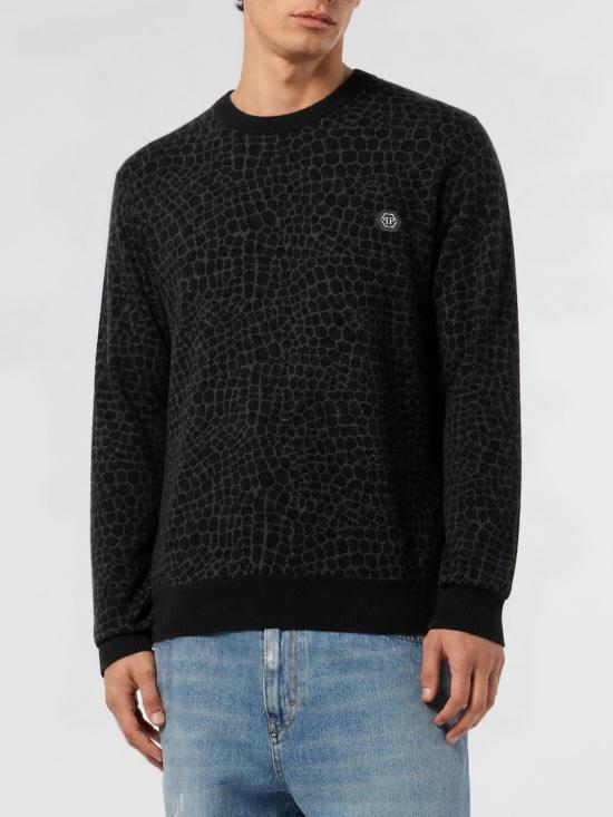 26FW 필립 플레인 스웨터 AAFCMKO1634PTE098N 02 Black