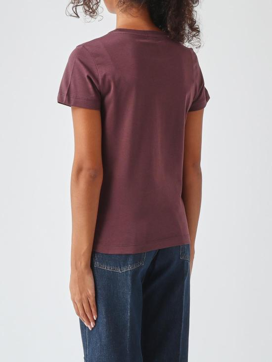 26FW 핑코 반팔 티셔츠 100355A3HM RR7 Burgundy - PINKO