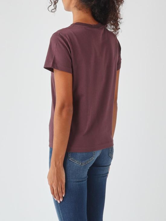 26FW 핑코 반팔 티셔츠 100373A3HK RR7 Burgundy - PINKO