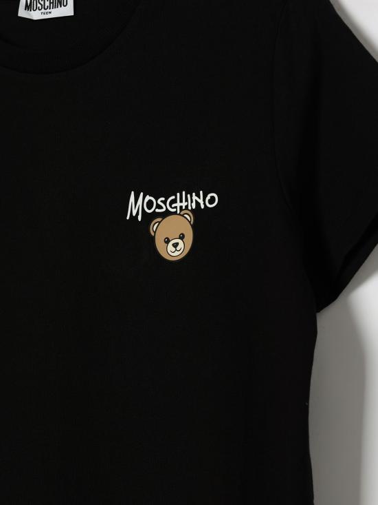 26FW [키즈] 모스키노 티셔츠 HUM05VLAA34 60100 Black - MOSCHINO