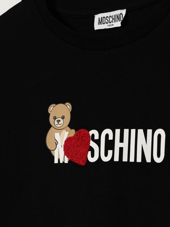 26FW [키즈] 모스키노 티셔츠 H1M060LBA11 60100 Black - MOSCHINO