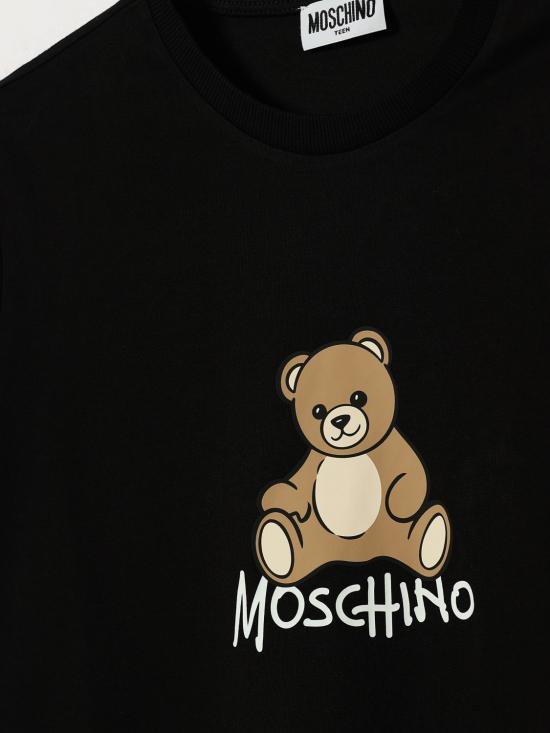 26FW [키즈] 모스키노 티셔츠 HNM05VLAA10 60100 Black - MOSCHINO