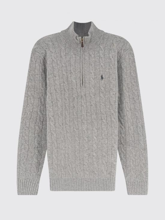 26FW 폴로 랄프로렌 포니 자수 케이블 니트 점퍼 710876766 008 Grey - POLO RALPH LAUREN