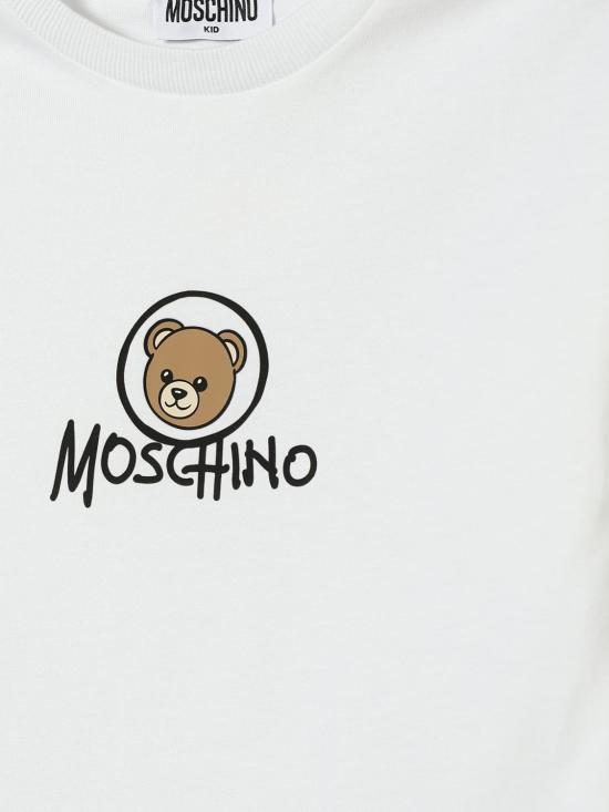 26FW [키즈] 모스키노 티셔츠 HMM05WLAA34 10101 White - MOSCHINO