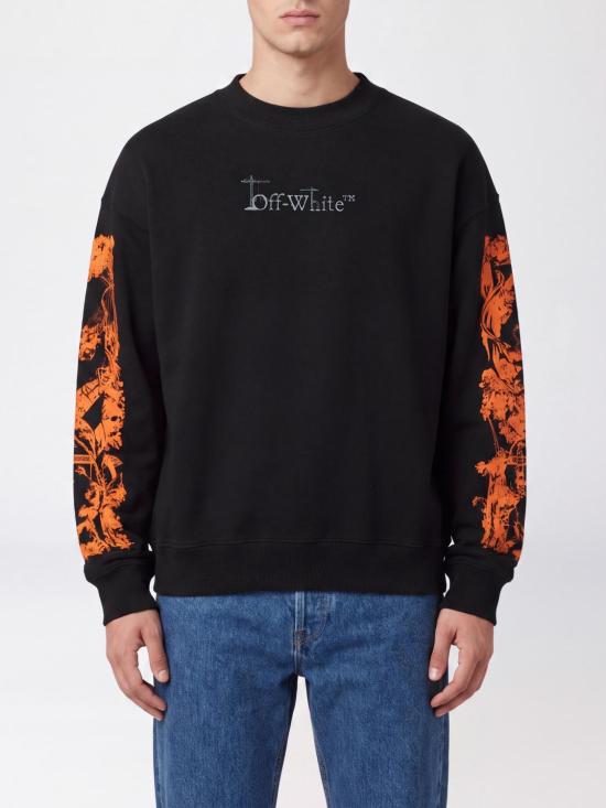 26FW 오프화이트 긴팔 티셔츠 44MBA054F26F008 001 Black