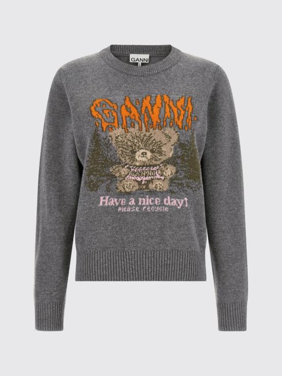 26FW 가니 스웨터 A1150052 920 Grey - GANNI