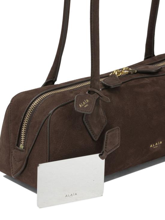 26FW 알라이아 르 테켈 미디움 레더 숄더백 AA1S06033CA214741 Brown - ALAIA