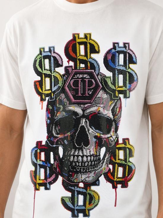 26FW 필립 플레인 반팔 티셔츠 FAFCMTK9122PJY002N 0121 White - PHILIPP PLEIN