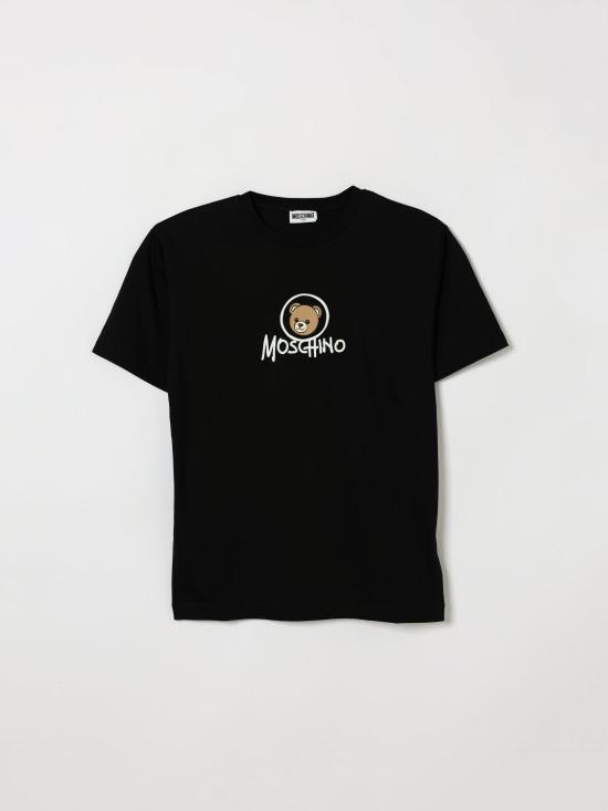 26FW [키즈] 모스키노 티셔츠 HMM05WLAA34 60100 Black