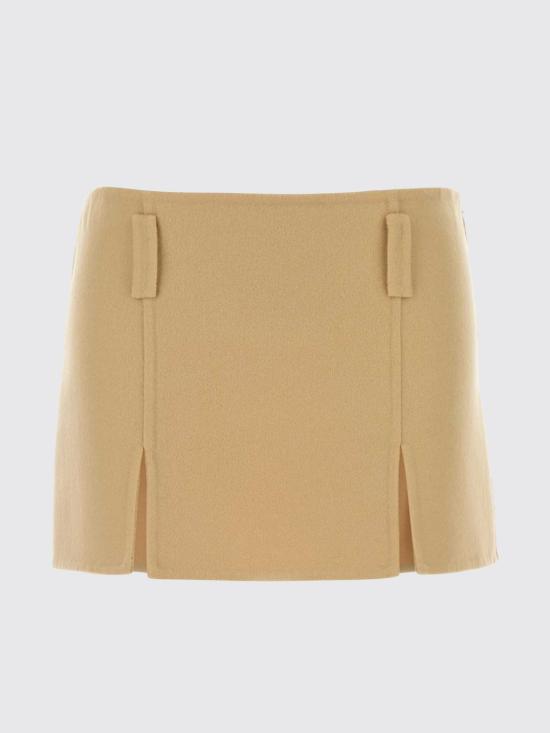 26FW 미우미우 슬릿 울 캐시미어 미니 스커트 MG2750SOOO15Q8 F0K57 Beige