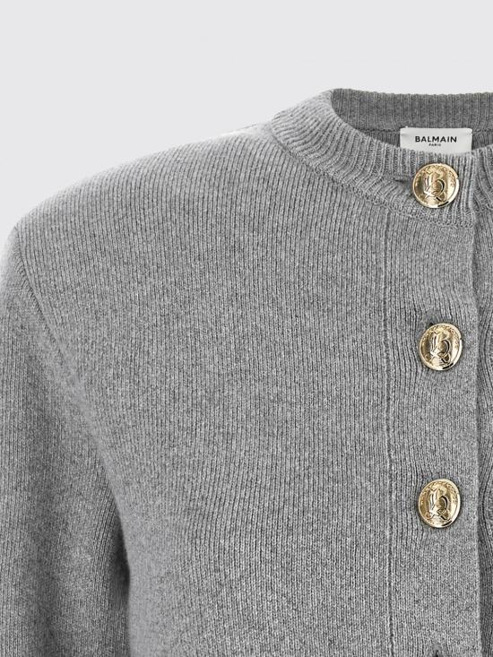 26FW 발망 스웨터 CA0000000013 C08 Grey - BALMAIN