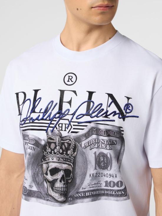 26FW 필립 플레인 반팔 티셔츠 FAFCMTK9128PJY002N 01 White - PHILIPP PLEIN