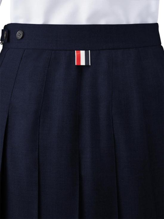 26SS 톰브라운 슈퍼 120수 스쿨 유니폼 드롭백 플리츠 미니 스커트 FGC402V 00626415 Black - THOM BROWNE
