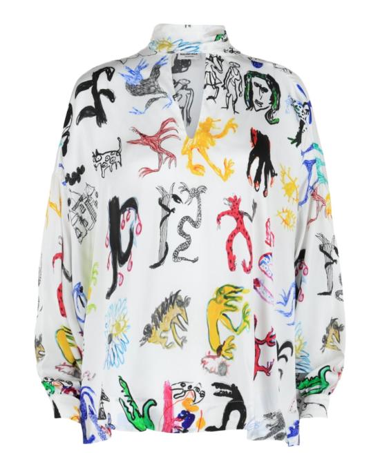  발렌시아가 탑 595072 TLL55 9000 10002 40 White