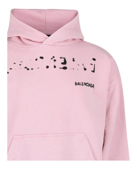  발렌시아가 미디엄 핏 후드 티셔츠 767877 TOVO6 3204 60887 L Pink - BALENCIAGA