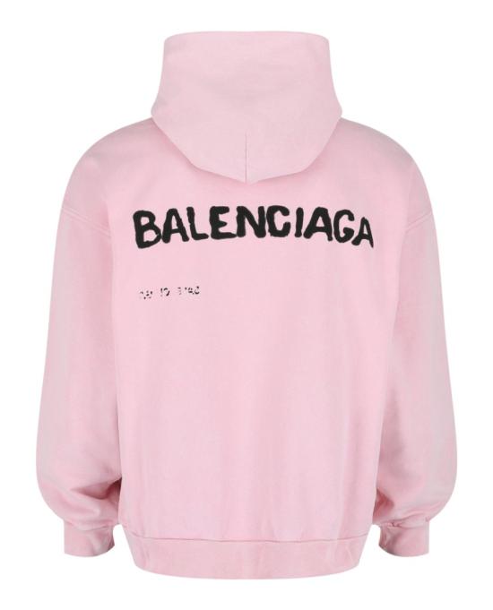  발렌시아가 미디엄 핏 후드 티셔츠 767877 TOVO6 3204 60887 L Pink - BALENCIAGA