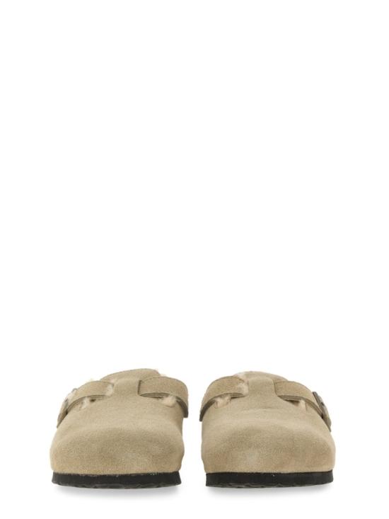  버켄스탁 보스턴 시어링 스웨이드 레더 뮬 1028299 TAUPE Neutrals - BIRKENSTOCK