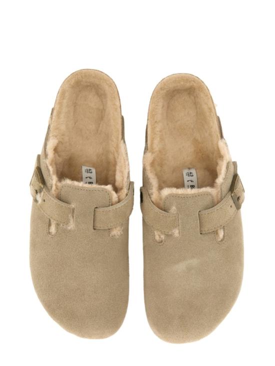  버켄스탁 보스턴 시어링 스웨이드 레더 뮬 1028299 TAUPE Neutrals - BIRKENSTOCK