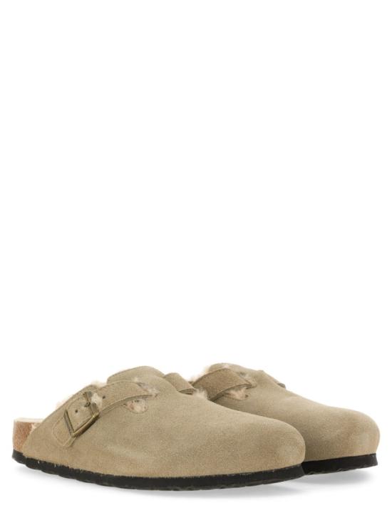  버켄스탁 보스턴 시어링 스웨이드 레더 뮬 1028299 TAUPE Neutrals - BIRKENSTOCK