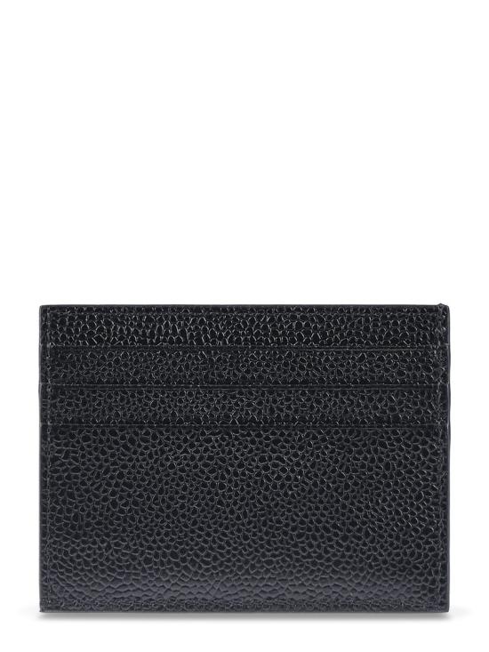 26SS 톰브라운 페블 그레인 레더 스트라이프 노트 카드 홀더 MAW031L 00198001 Black - THOM BROWNE