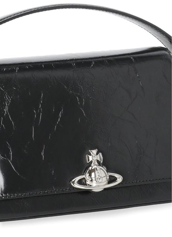 26FW 비비안웨스트우드 오르브 엠보싱 카프스킨 토트백 4602000WWL00EON401 Black - VIVIENNE WESTWOOD