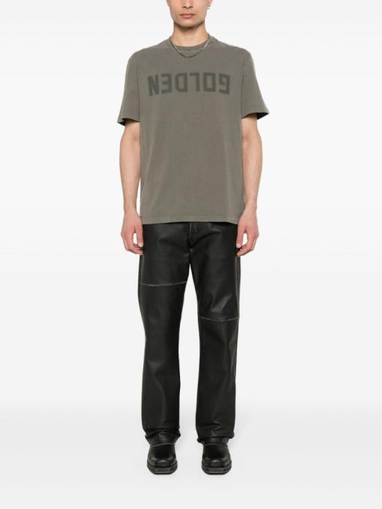 26FW 골든구스 퍼포레이티드 하트 앤트러사이트 코튼 저지 티셔츠 GMP01220P00067135479 Green - GOLDEN GOOSE
