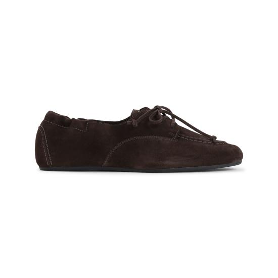 26FW 셀린느 아담 스웨이드 레이스업 로퍼 368097029 19DK BROWN